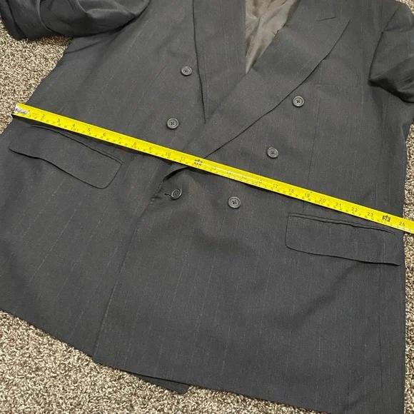 Ermenegildo‎ Zegna Neiman mens 52 Double Breasted fine worsted super 100s Blazer